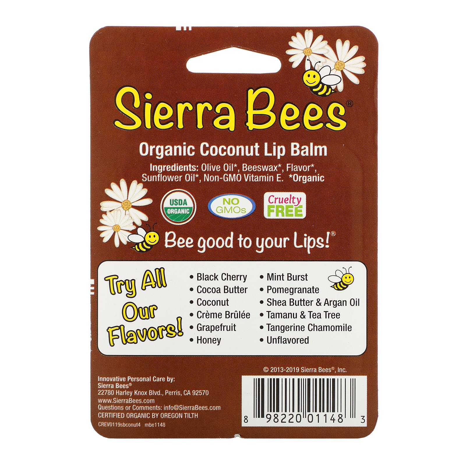 Comprar Sierra Bees, Bálsamos Orgânicos para os Lábios, Coco, Embalagem com 4, 0,15 oz (4,25 g) Cada - Imagem 3