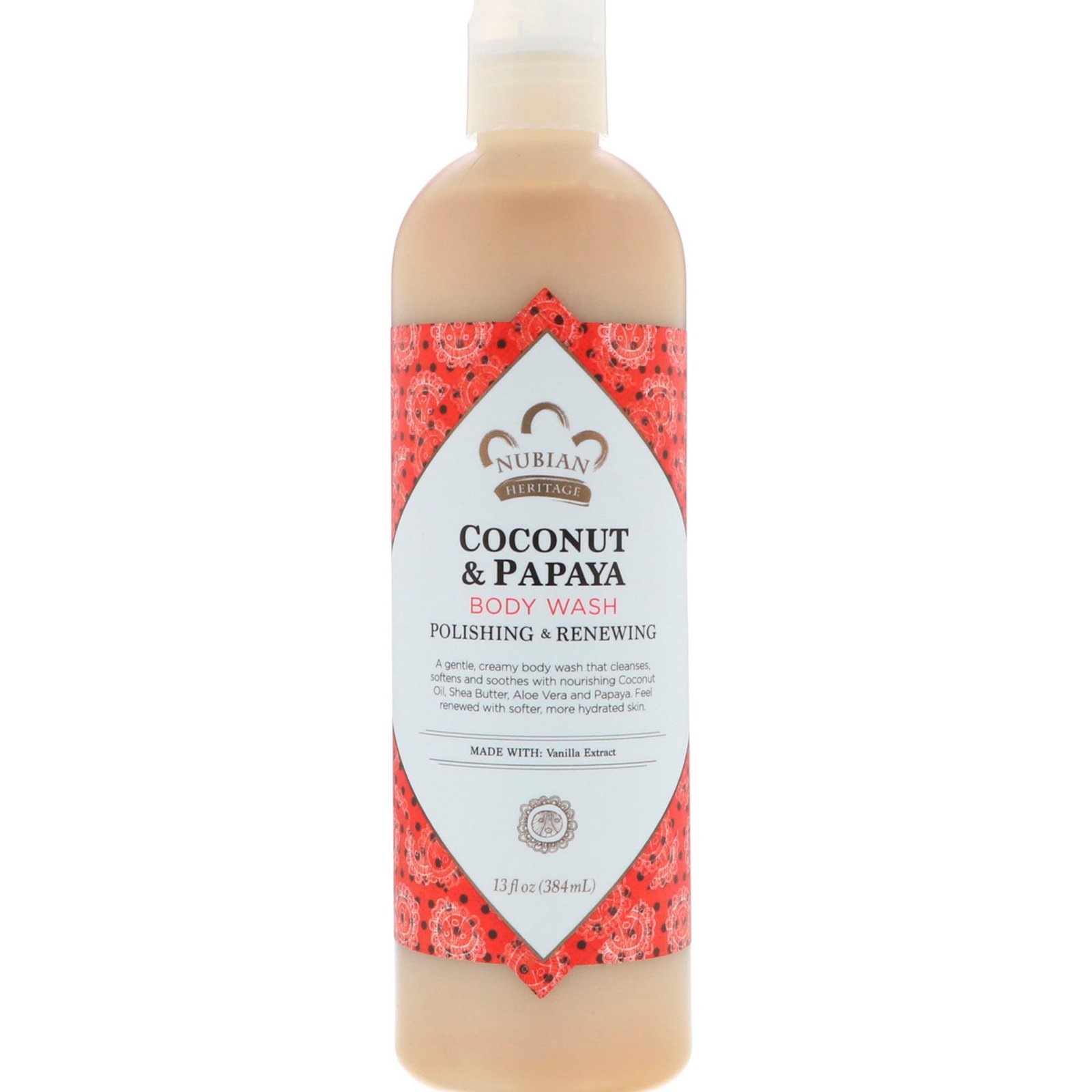 Comprar Nubian Heritage, Sabonete Corporal, Coco e Mamão, frasco de 13 oz (384 ml)