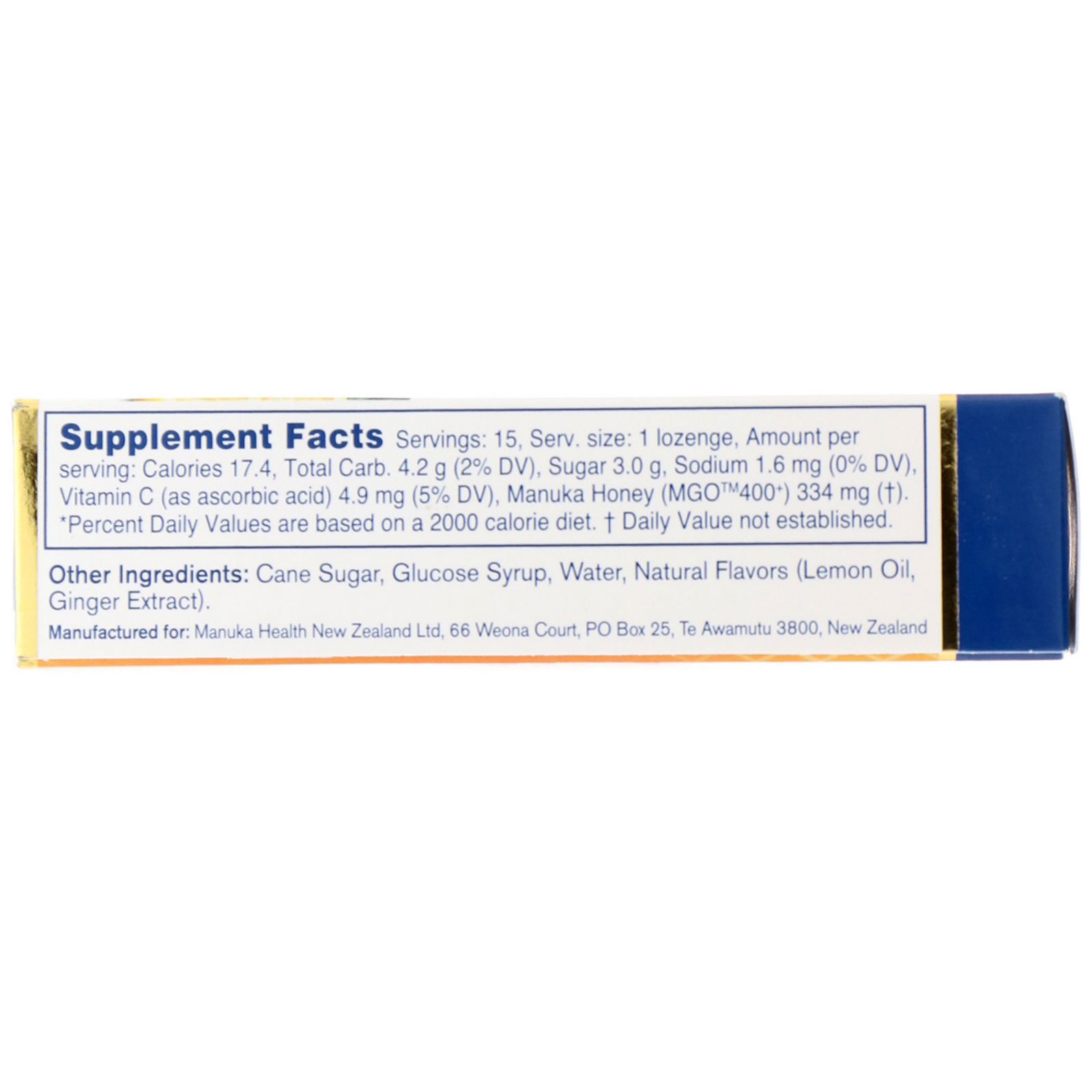 Comprar Manuka Health, Manuka Honey Lozenges, MGO 400+, Ginger & Lemon, 15 Lozenges - Imagem 2