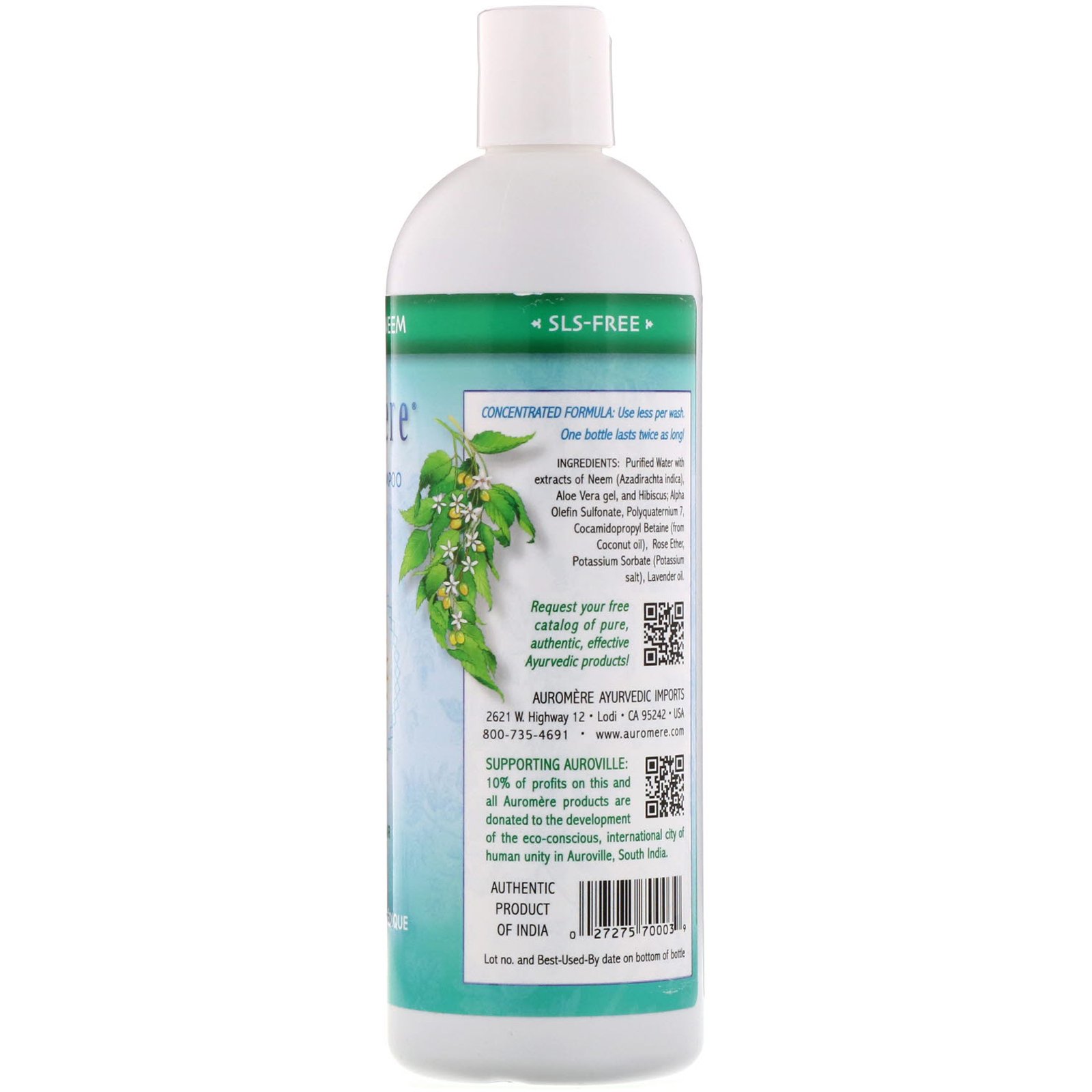 Comprar Auromere, Ayurvedic Shampoo with Neem, Aloe Vera, 16 fl oz (473 ml) - Imagem 2