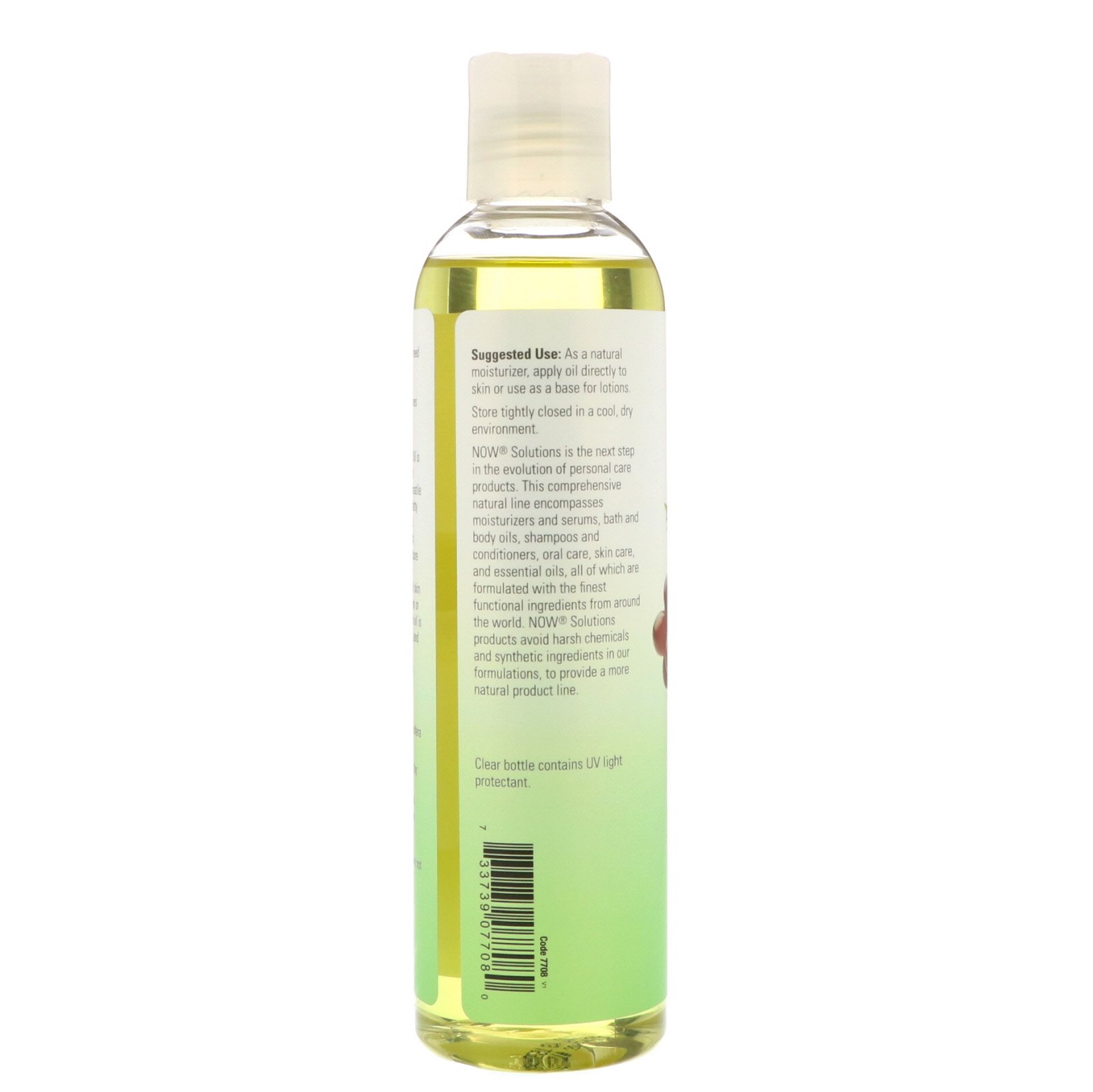 Comprar Now Foods, Solutions, Óleo de Semente de Uva Orgânica, 8 fl oz (237 ml) - Imagem 2