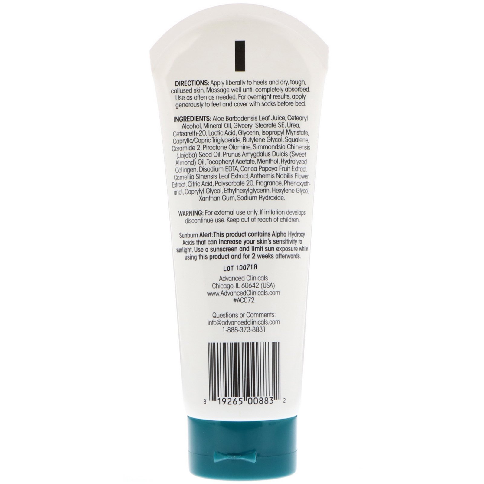Comprar Advanced Clinicals, Callus, Creme para Pele Áspera, 8 fl oz (237 ml) - Imagem 2