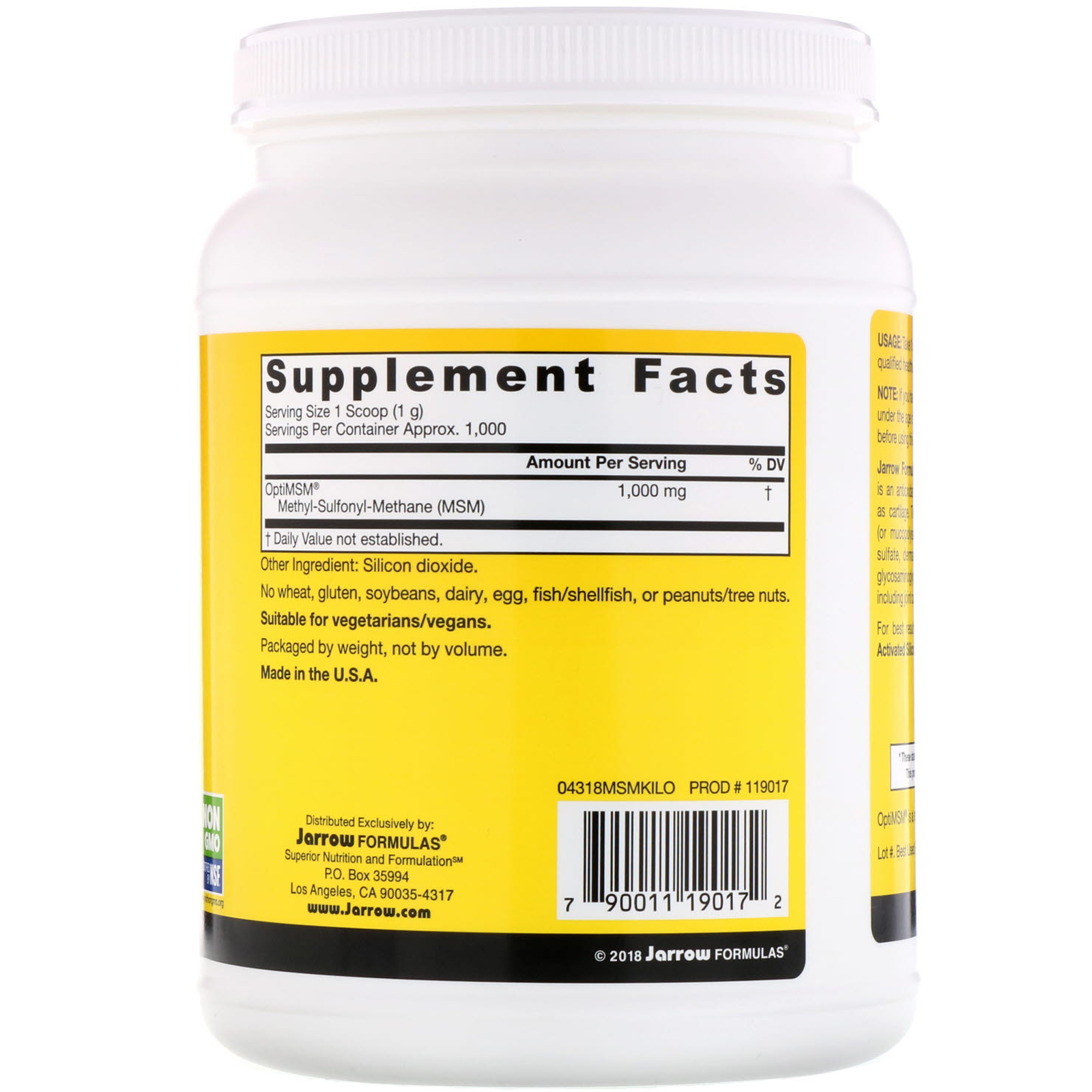 Comprar Jarrow Formulas, MSM em Pó, 2,2 libras (1000 g) - Imagem 2