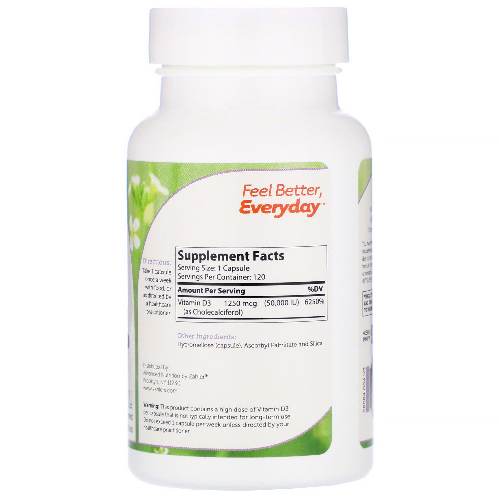 Comprar Zahler, Vitamina D3, 50.000 UI, 120 Cápsulas - Imagem 2