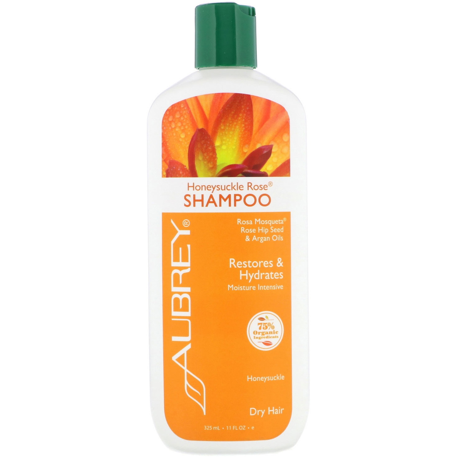 Comprar Aubrey Organics, Shampoo de Rosas e Madressilva, Hidratação Intensa, Cabelos Secos, 325 ml (11 fl oz)
