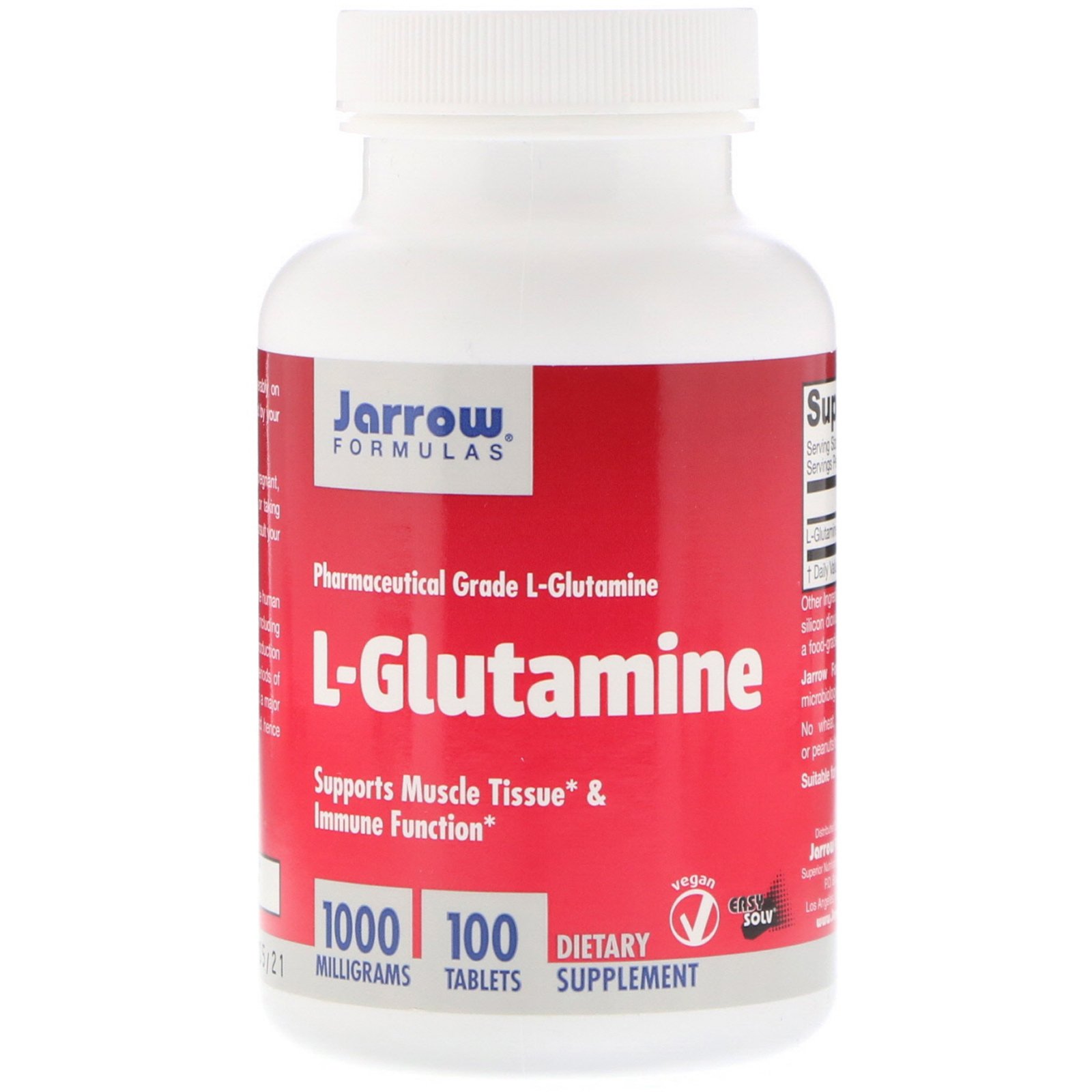 Comprar Jarrow Formulas, L-Glutamina, 1000 mg, 100 Comprimidos