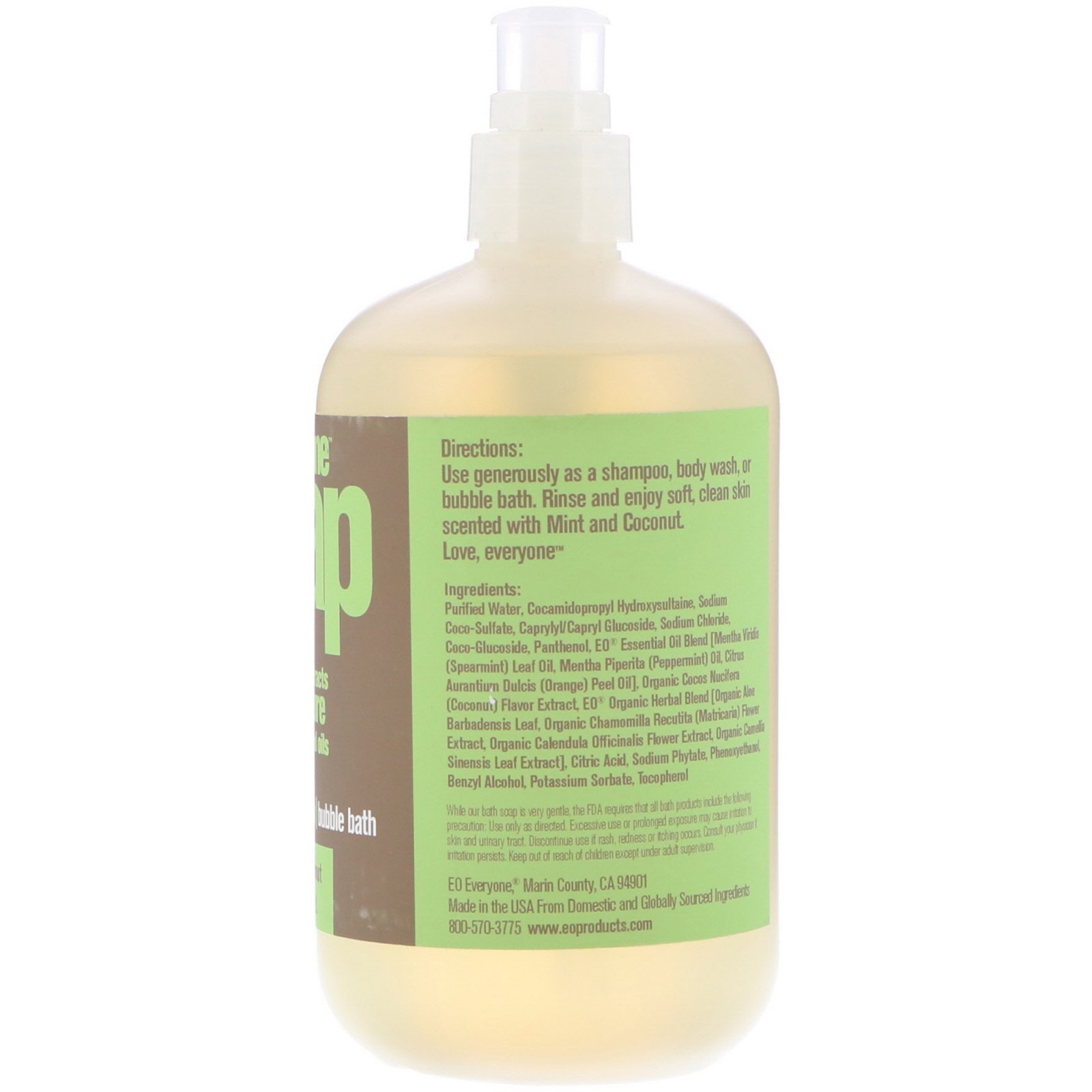 Comprar EO Products, Sabonete Líquido Everyone, 3 em 1, Menta e Coco, 473 ml (16 fl oz) - Imagem 2