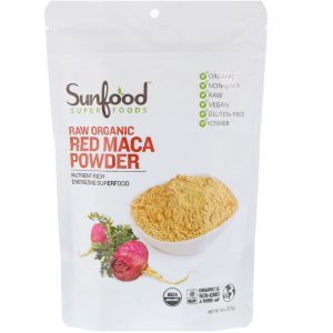 Comprar Sunfood, Maca Vermelha Orgânica Crua em Pó, 227 g (8 oz)