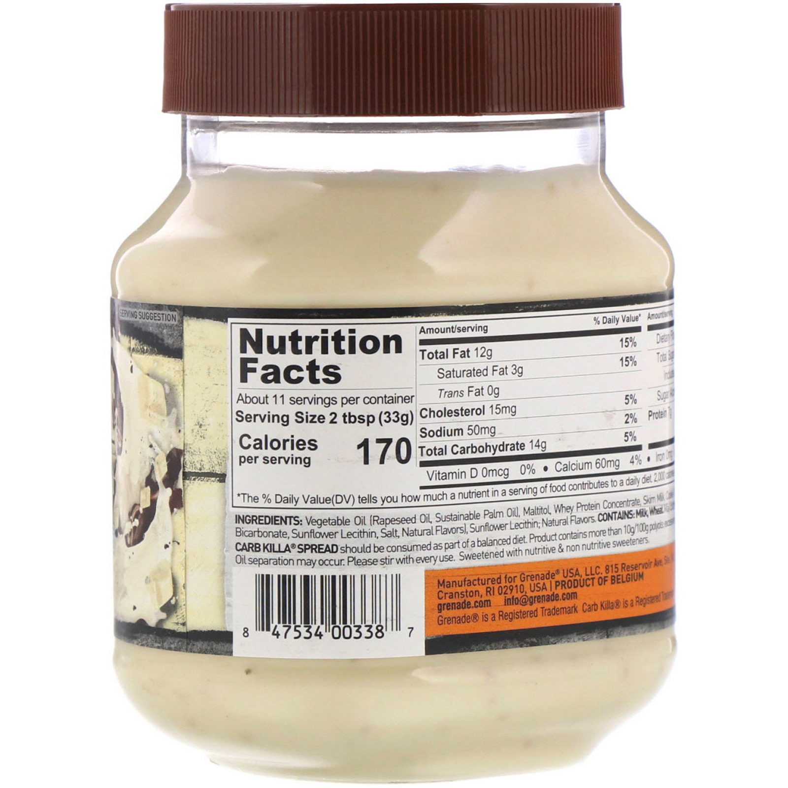 Comprar Grenade, Pasta de Proteína Carb Killa, Cookie de Chocolate Branco, 12,7 oz (360 g) - Imagem 2