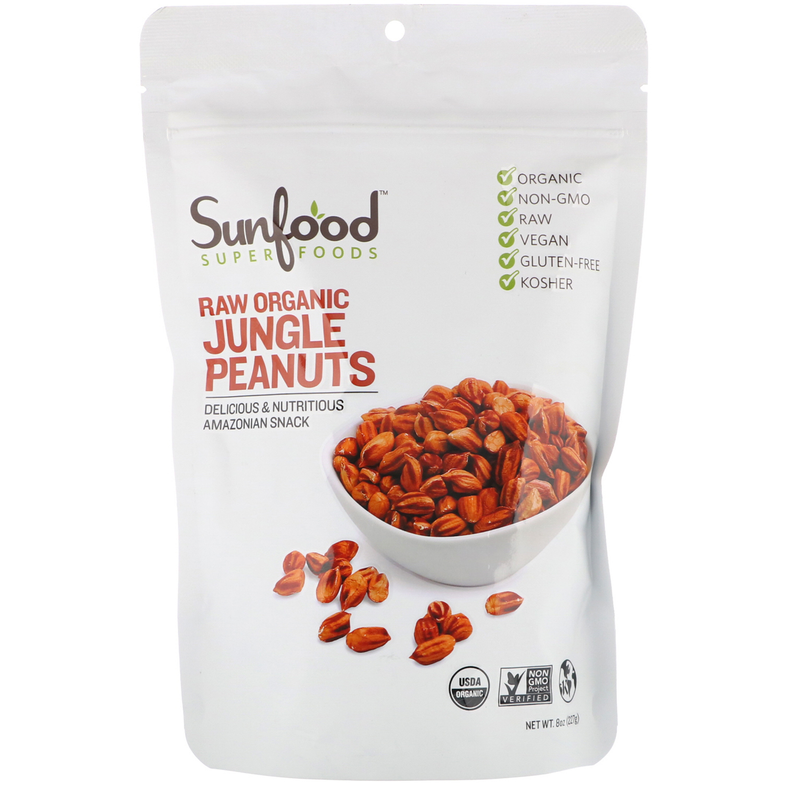 Comprar Sunfood, Raw Organic Jungle Peanuts, 8 oz (227 g)