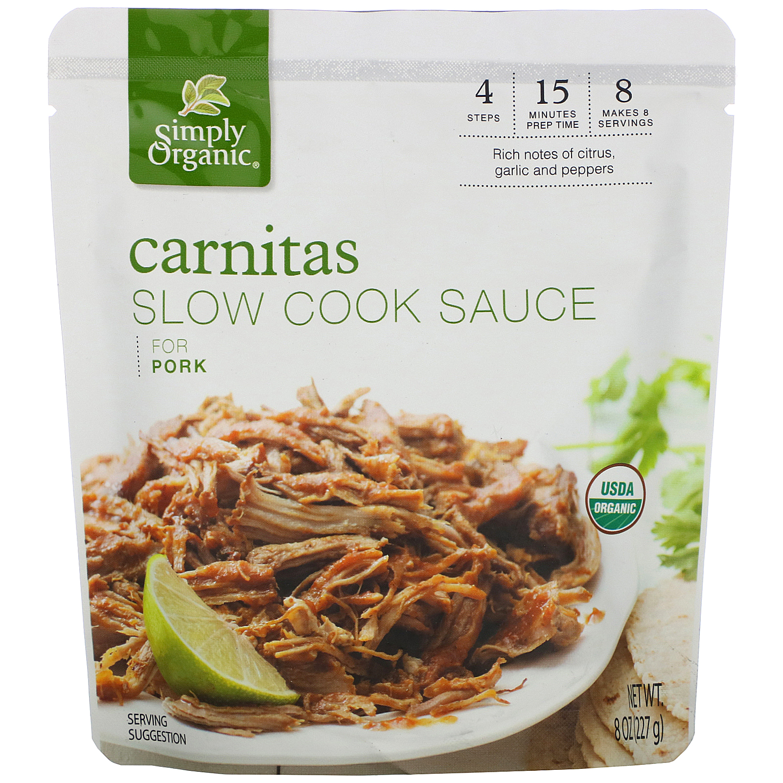 Comprar Simply Organic, Molho de Cozimento Lento Orgânico, Carnitas, Carne de Porco, 8 oz (227 g)