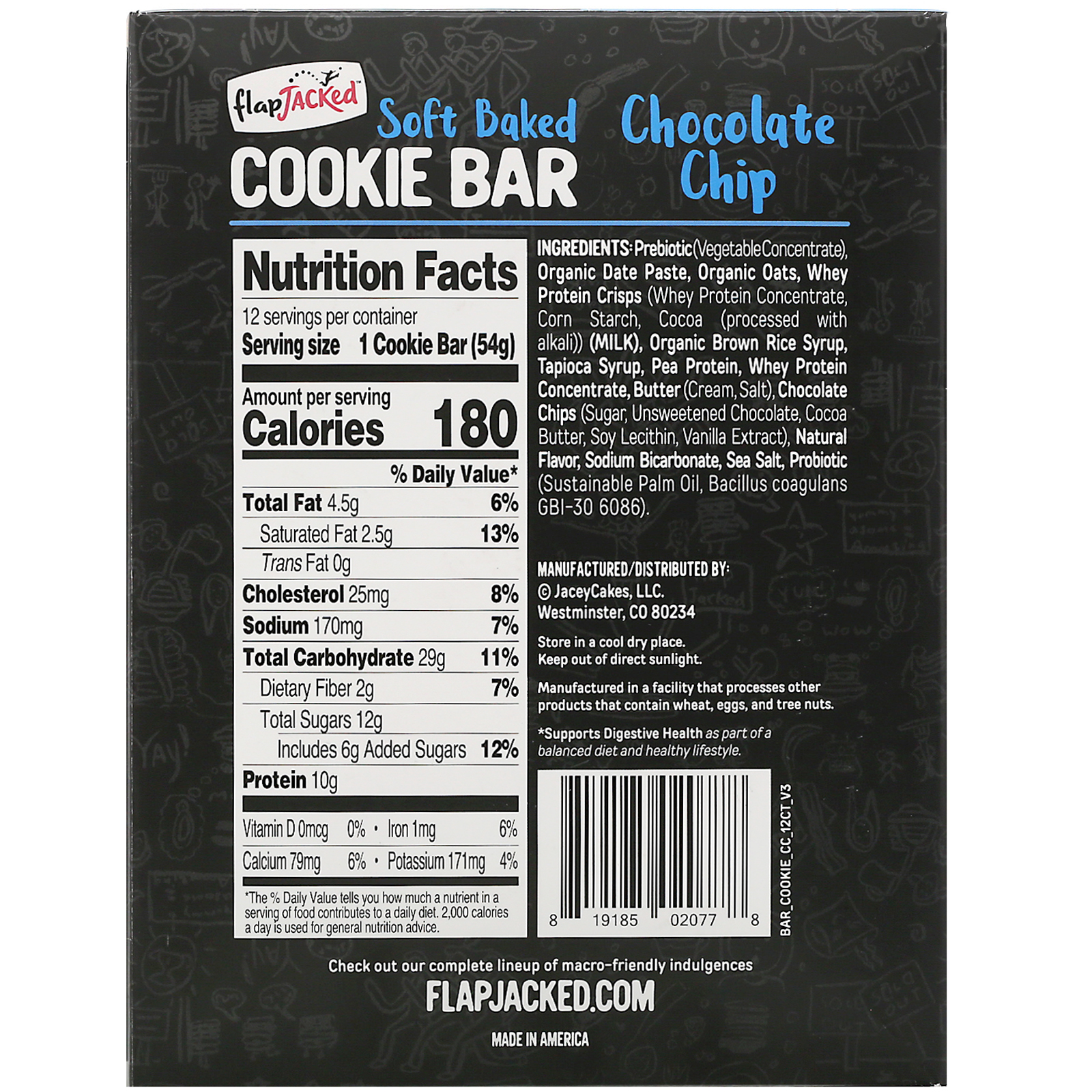 Comprar FlapJacked, Biscoitos Levemente Assados, chips de chocolate, 12 Barras, 1,90 oz (54 g) Cada - Imagem 3