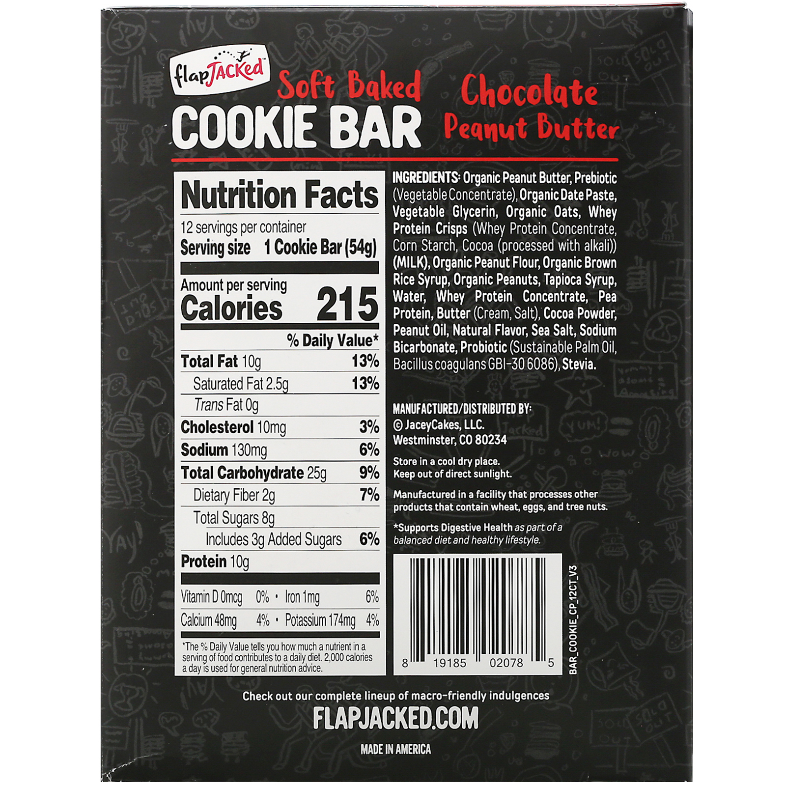 Comprar FlapJacked, Biscoitos Levemente Assados, Chocolate e Manteiga de Amendoim, 12 Barras, 1,90 oz (54 g) Cada - Imagem 3
