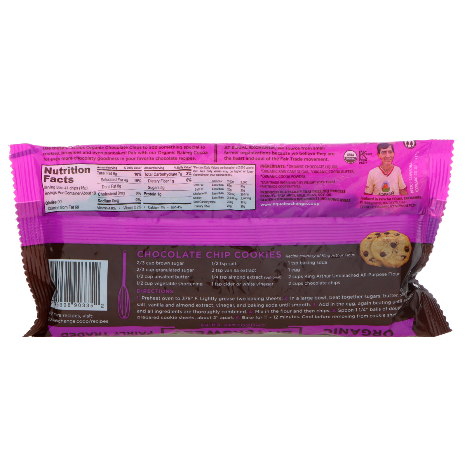 Comprar Equal Exchange, Organic, Chocolate Chips, Bittersweet, 70% Cacao, 10 oz (283.5 g) - Imagem 2
