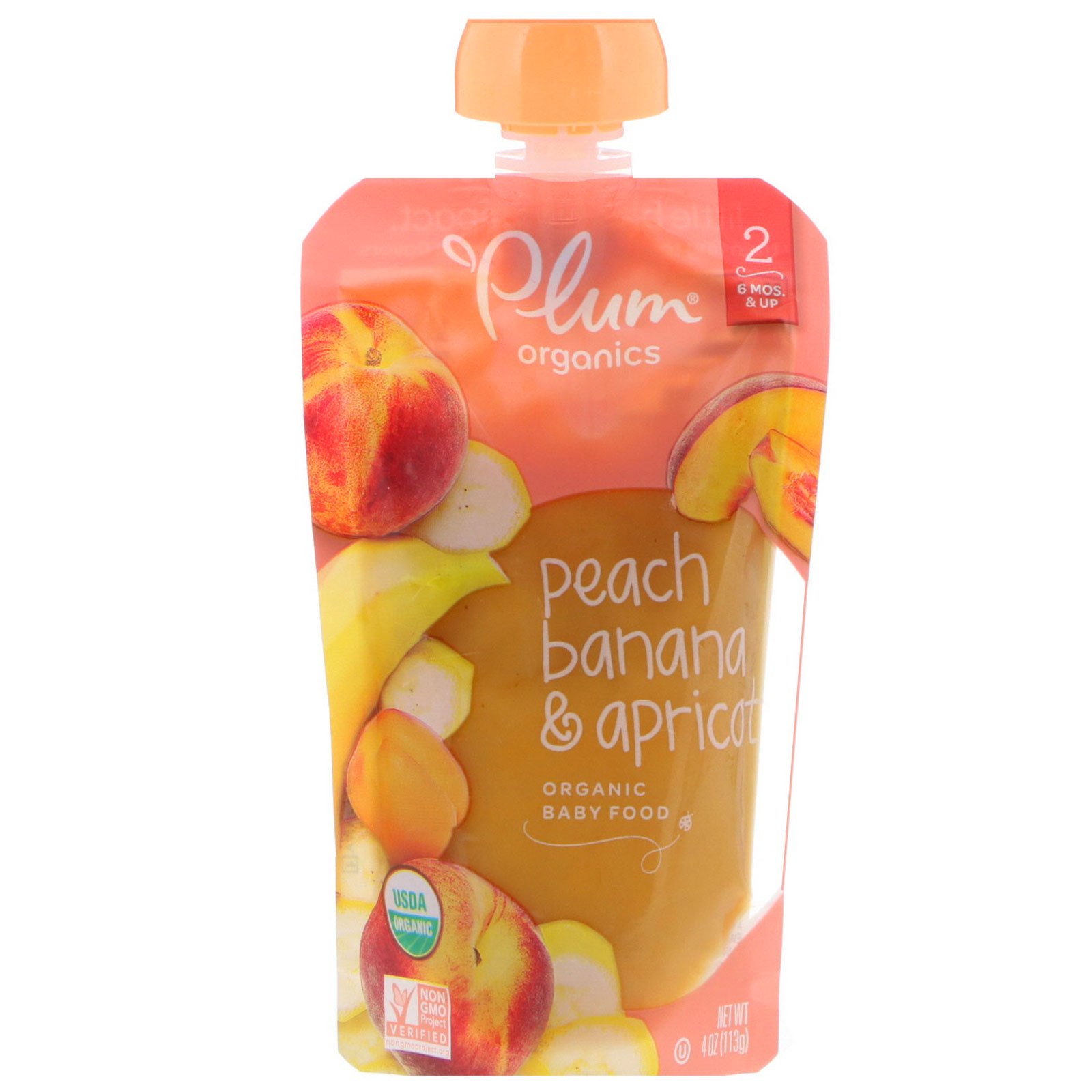Comprar Plum Organics, Papinha de Bebê Orgânica, Estágio 2, Pera, Banana e Damasco, 4 oz (113 g)