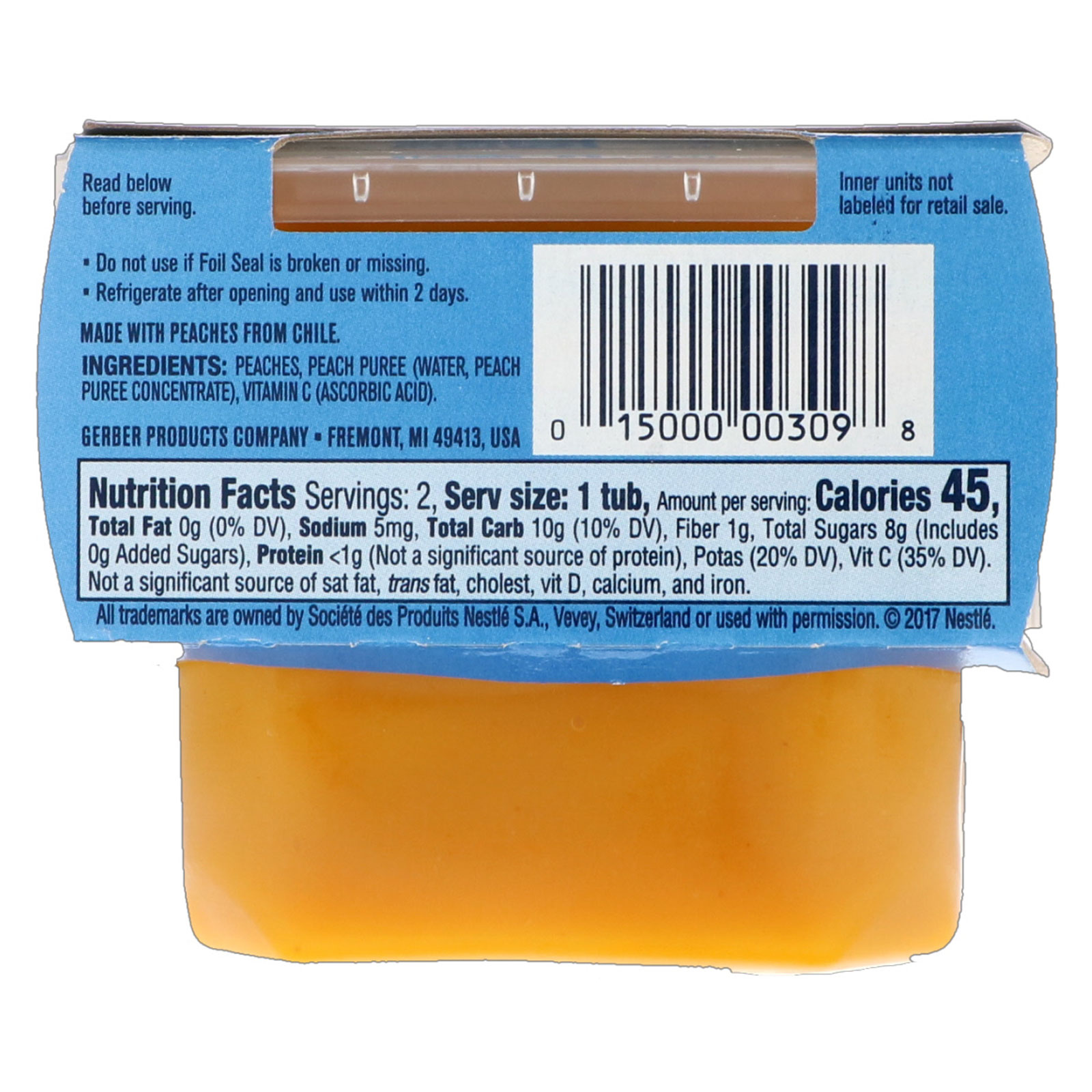 Comprar Gerber, Peach, 2 Pack, 2 oz (56 g) Each - Imagem 2