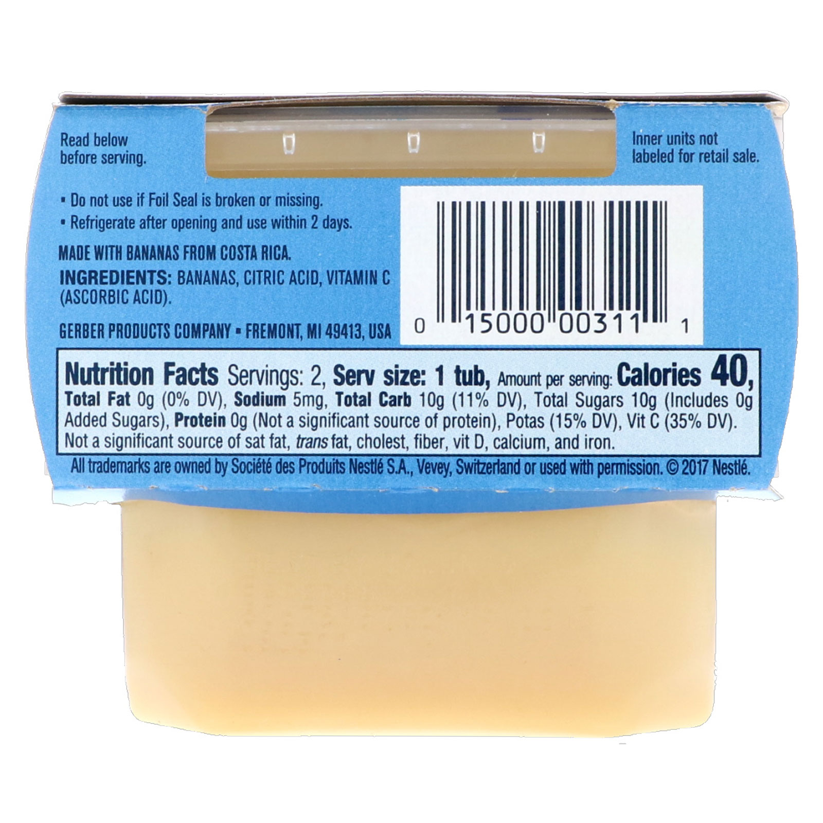 Comprar Gerber, Banana, 2 Packs, 2 oz (56 g) Each - Imagem 2