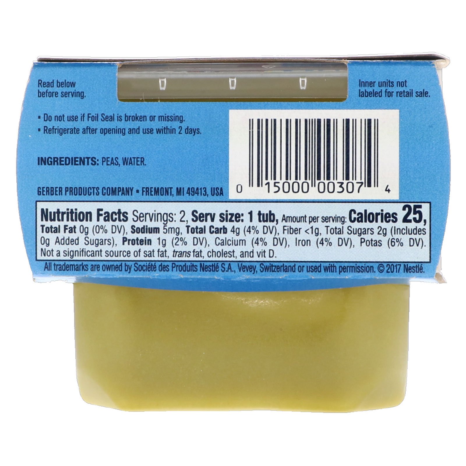 Comprar Gerber, Pea, 2 Pack, 2 oz (56 g) Each - Imagem 2
