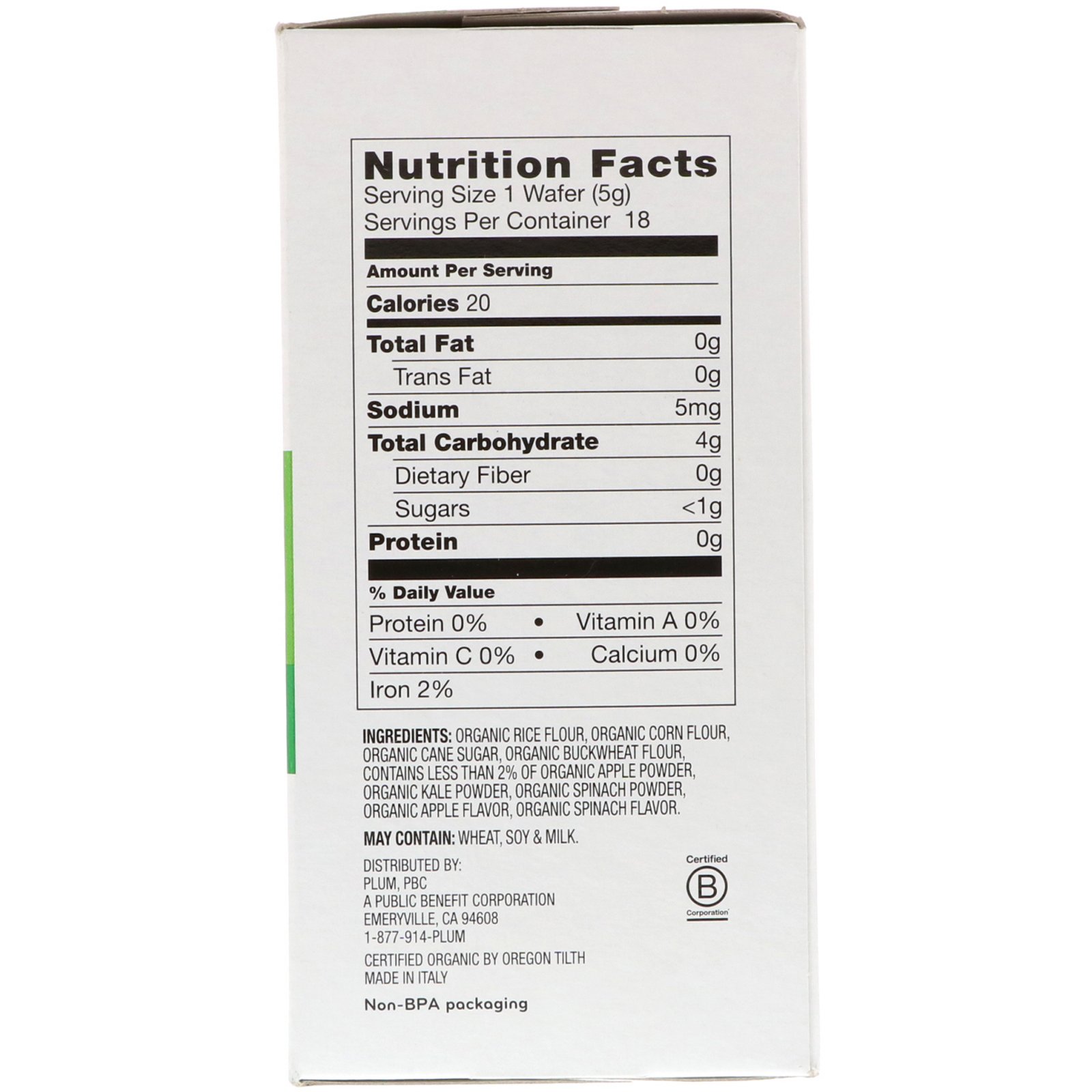 Comprar Plum Organics, Little Yums, Mordedores Wafer Orgânicos, Espinafre, Maçã & Couve, 6 Pacotes, 0,5 oz (14,1 g) Cada - Imagem 2