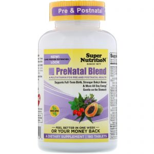 Comprar Super Nutrition, PreNatal Blend, 180 Comprimidos