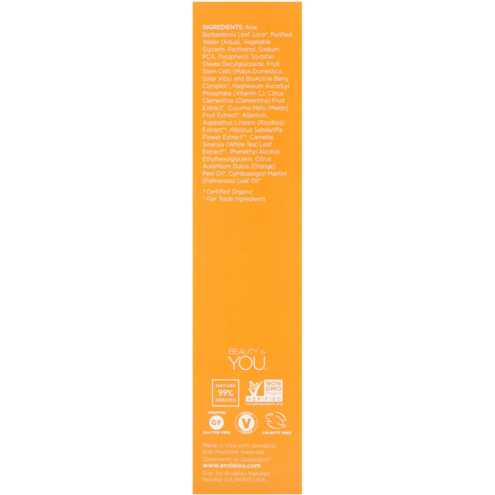 Comprar Andalou Naturals, Tônico Iluminador, Tangerina + C, Iluminador, 6 fl oz (178 ml) - Imagem 2