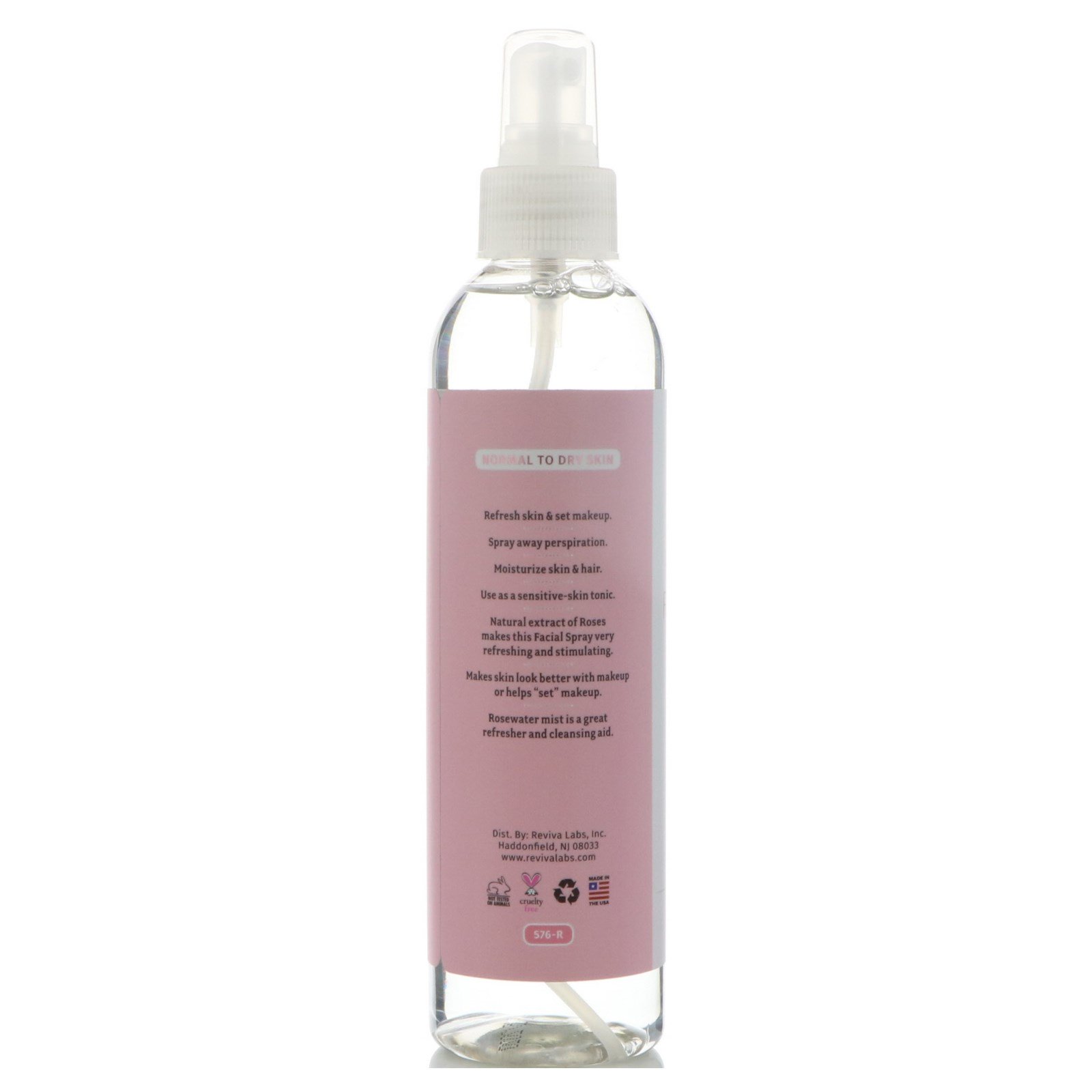 Comprar Reviva Labs, Pulverizador facial de Água de rosas, 8 onças (236 ml) - Imagem 3