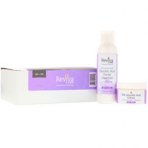 Comprar Reviva Labs, Creme com Ácido Glicólico a 10% e Limpador Facial com Ácido Glicólico, Conjunto com 2 Peças