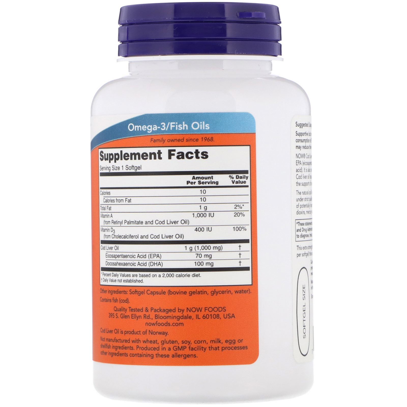 Comprar Now Foods, Óleo de Fígado de Bacalhau, Força Extra, 1.000 mg, 90 Cápsulas Gelatinosas - Imagem 2