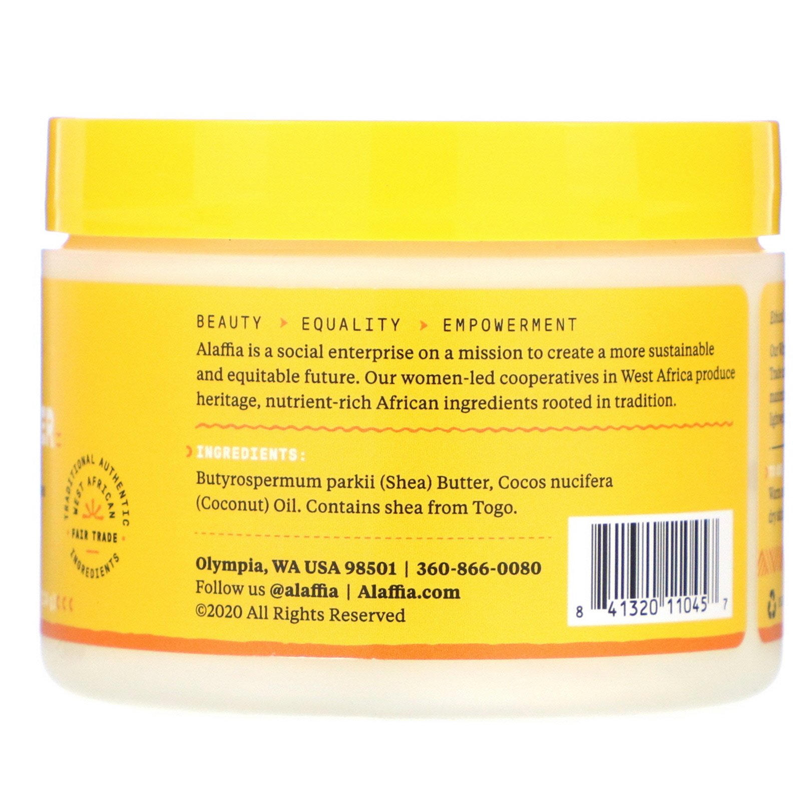 Comprar Alaffia, Manteiga de karité e Óleo de coco, Sem perfume, 4 oz (114 g) - Imagem 2