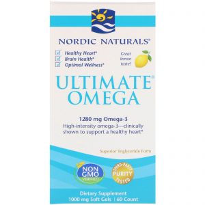 Comprar Nordic Naturals, Ultimate Omega, Limão, 1.280 mg, 60 Cápsulas Softgel