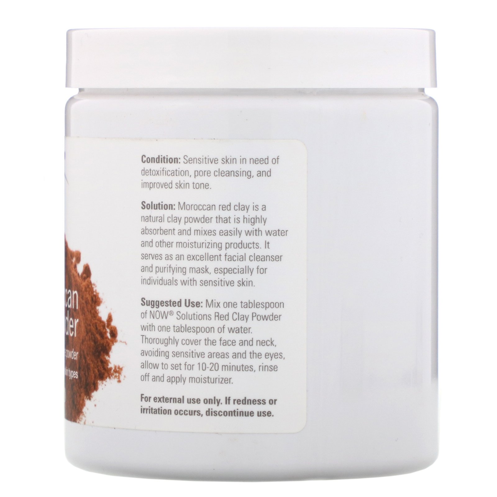 Comprar Now Foods, Solutions,Moroccan Red Clay Powder, 14 oz (397 g) - Imagem 2