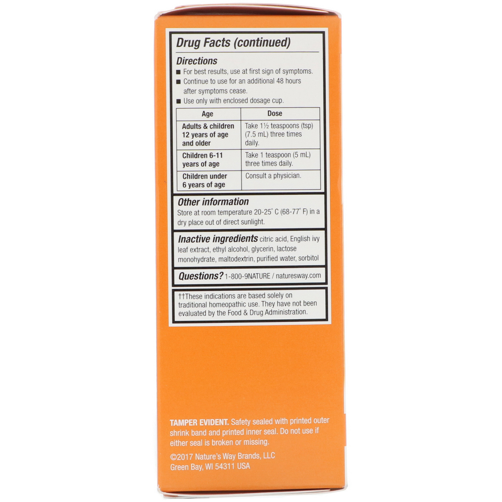 Comprar Nature's Way, Umcka Tosse, Alívio Máximo, Xarope Aliviante, 4 oz (120 ml) - Imagem 3
