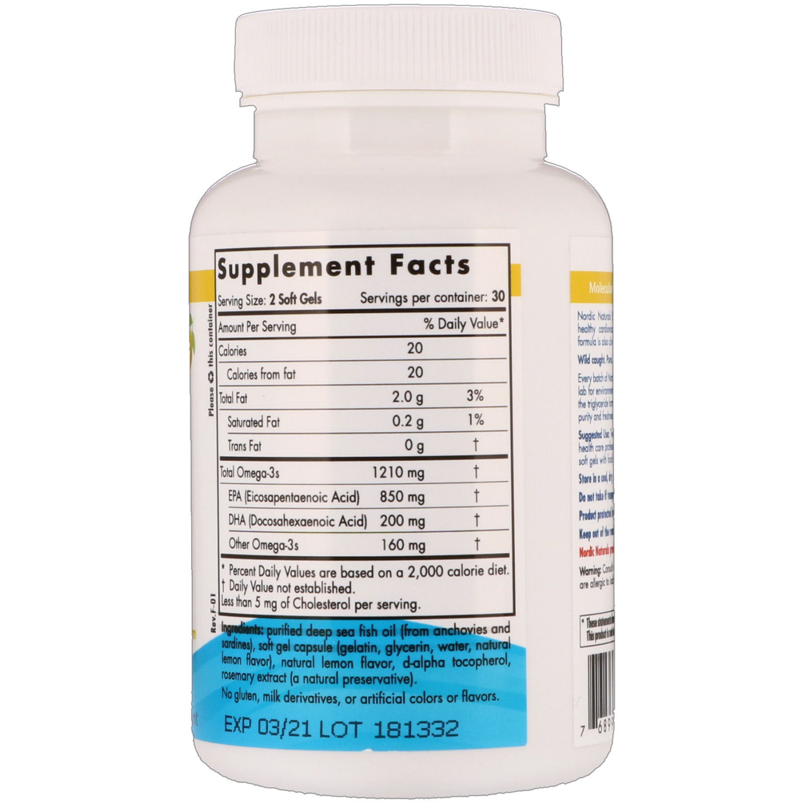 Comprar Nordic Naturals, EPA, Limão, 1000 mg, 60 Cápsulas Softgel - Imagem 2