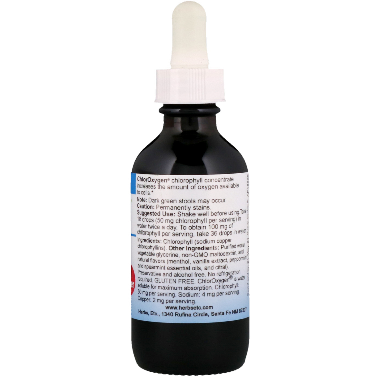 Comprar Herbs Etc., ChlorOxygen, Concentrado de Clorofila, Sem Álcool, Sabor de Menta, 2 fl oz (59 ml) - Imagem 2