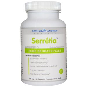 Comprar Arthur Andrew Medical, Serretia, Pure Serrapeptase, 500 mg, 90 Capsules