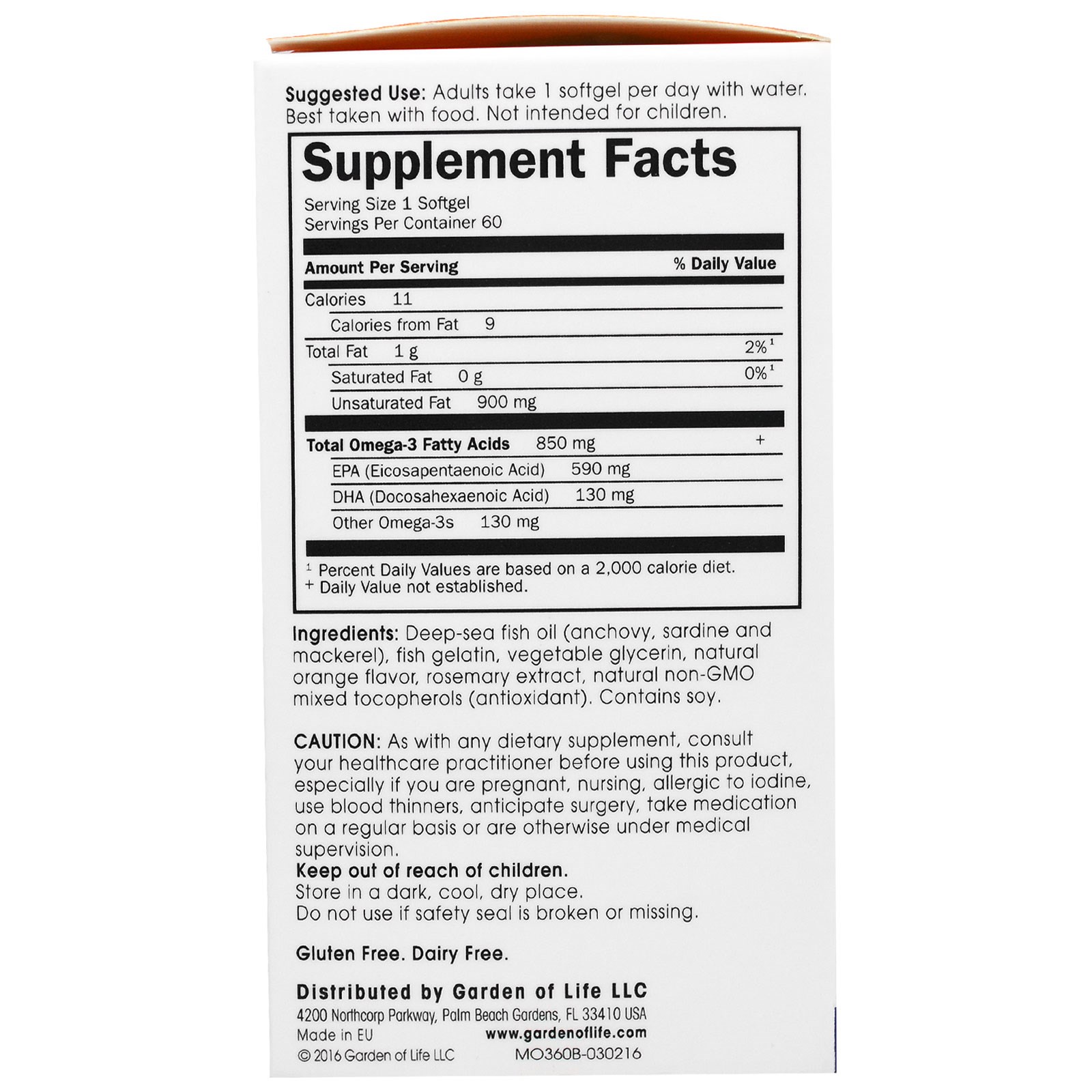 Comprar Minami Nutrition, Garden of Life, Óleo de Peixe com Ômega-3, Sabor Laranja, 60 Géis Macios - Imagem 2