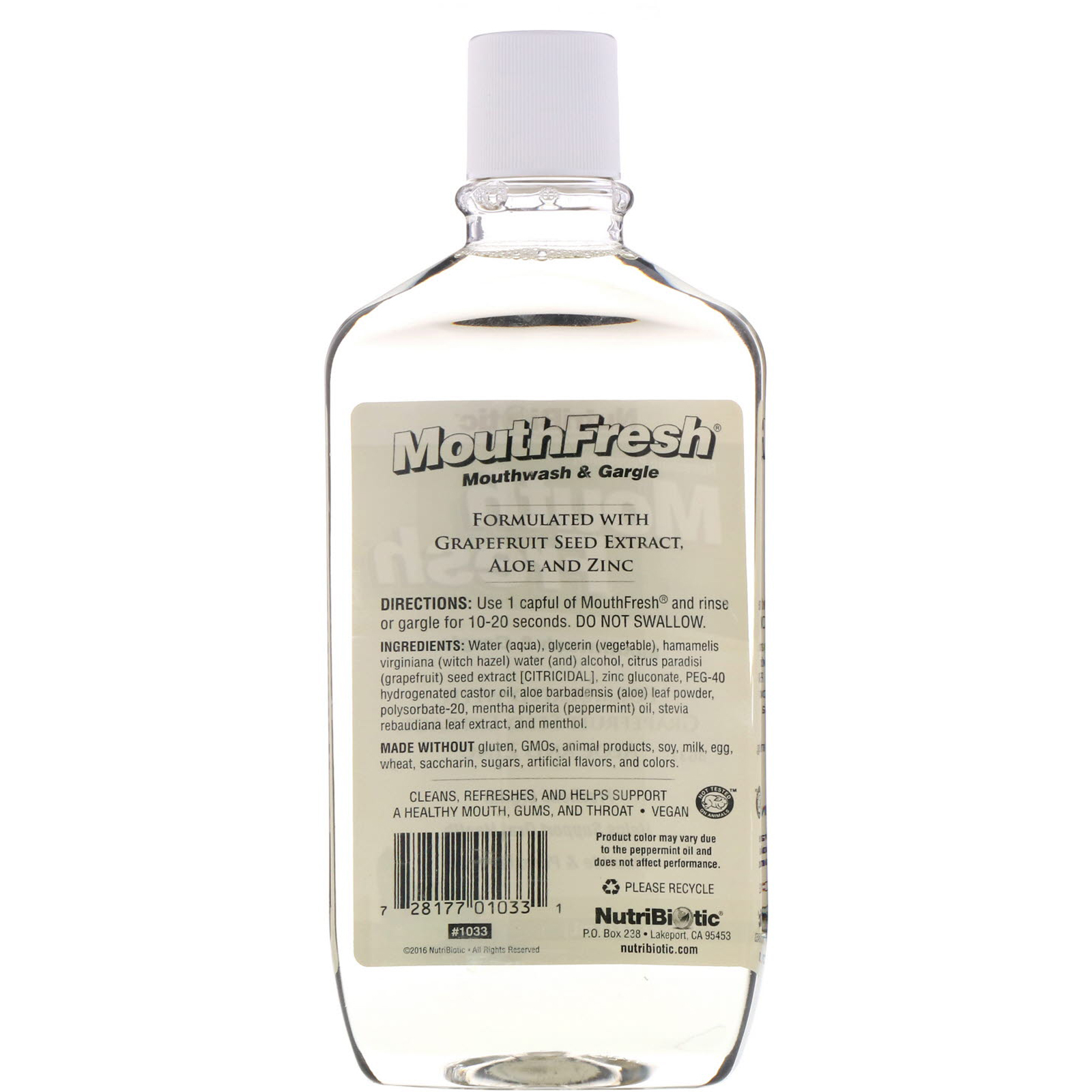 Comprar NutriBiotic, Boca Fresca, Enxaguatório Bucal e Gargarejo, Menta Refrescante, 16 fl oz (473 ml) - Imagem 2