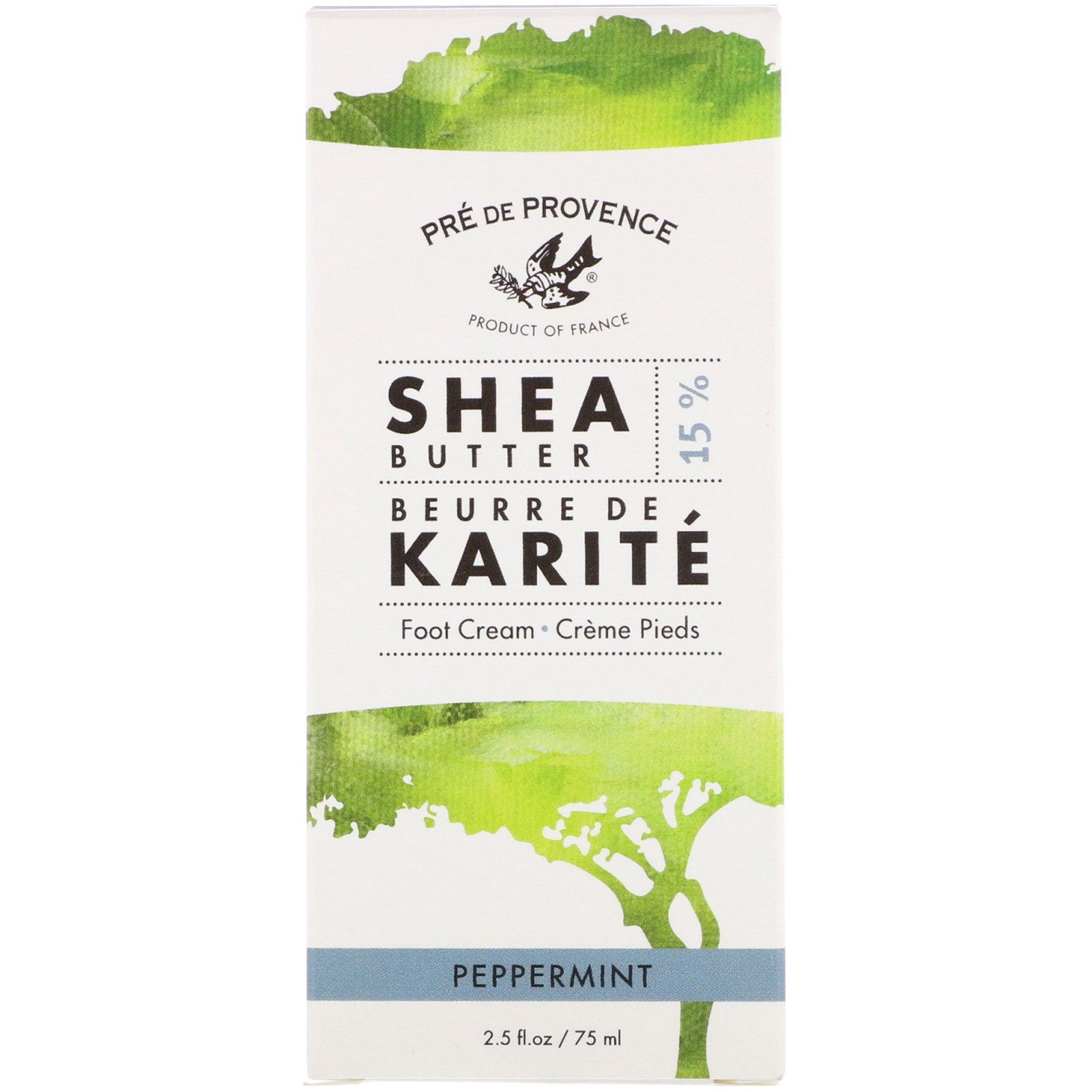 Comprar European Soaps, Pre de Provence, Shea Butter Foot Cream, Peppermint, 2.5 fl oz (75 ml)