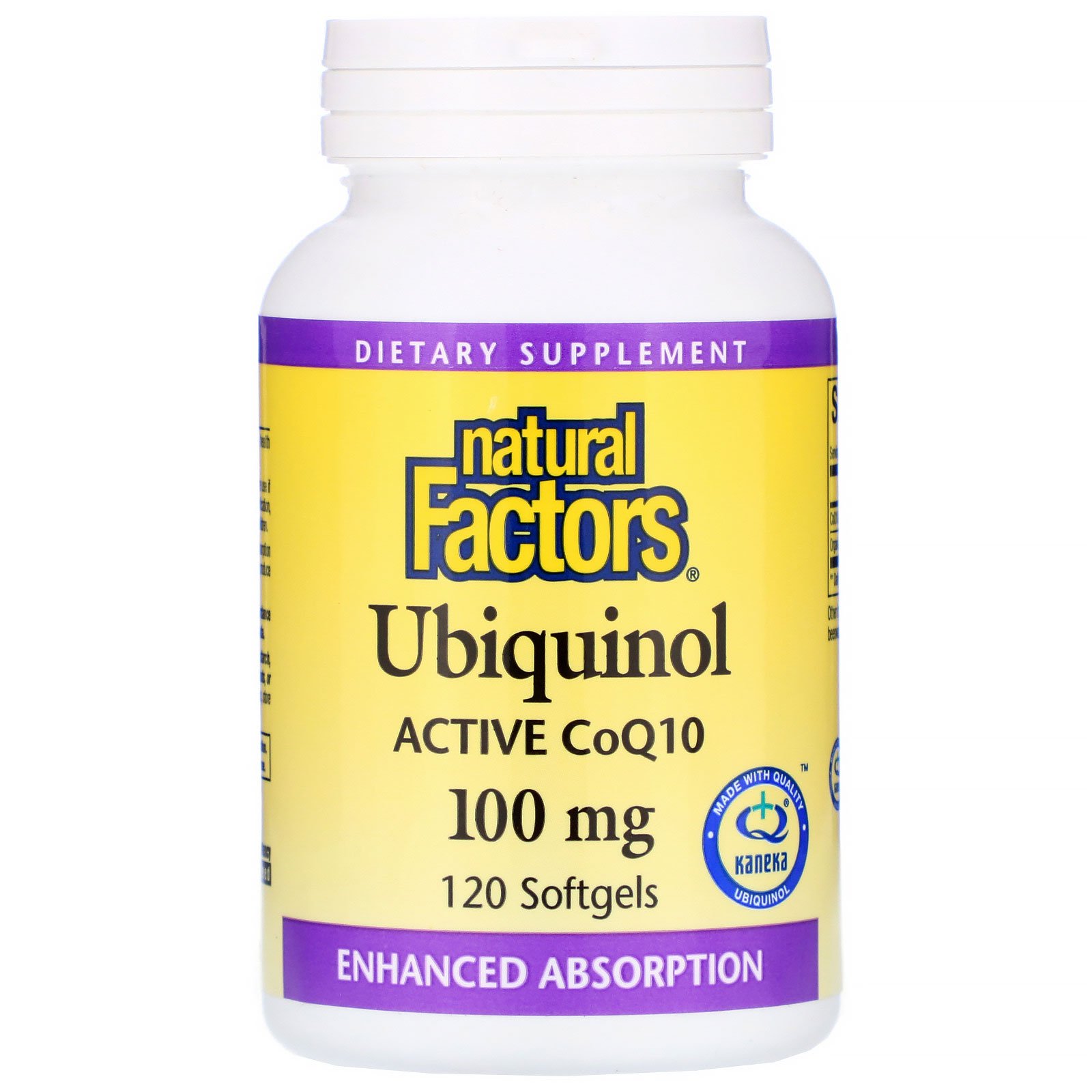 Comprar Natural Factors, Ubiquinol, QH, CoQ10 Ativa, 100 mg, 120 Cápsulas Softgel