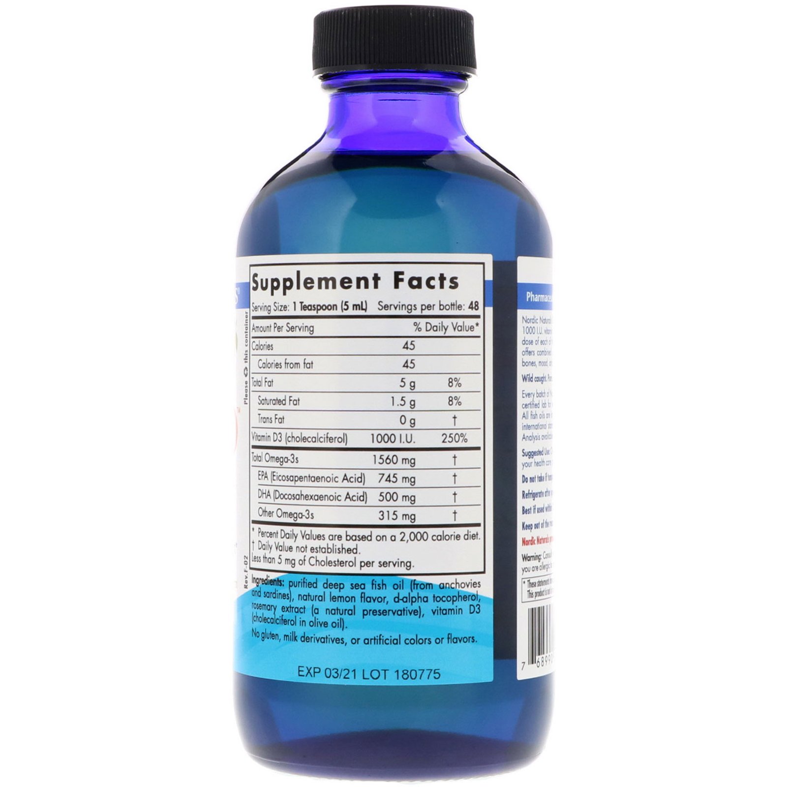 Comprar Nordic Naturals, Ômega 3D, Limão, 237 ml - Imagem 2