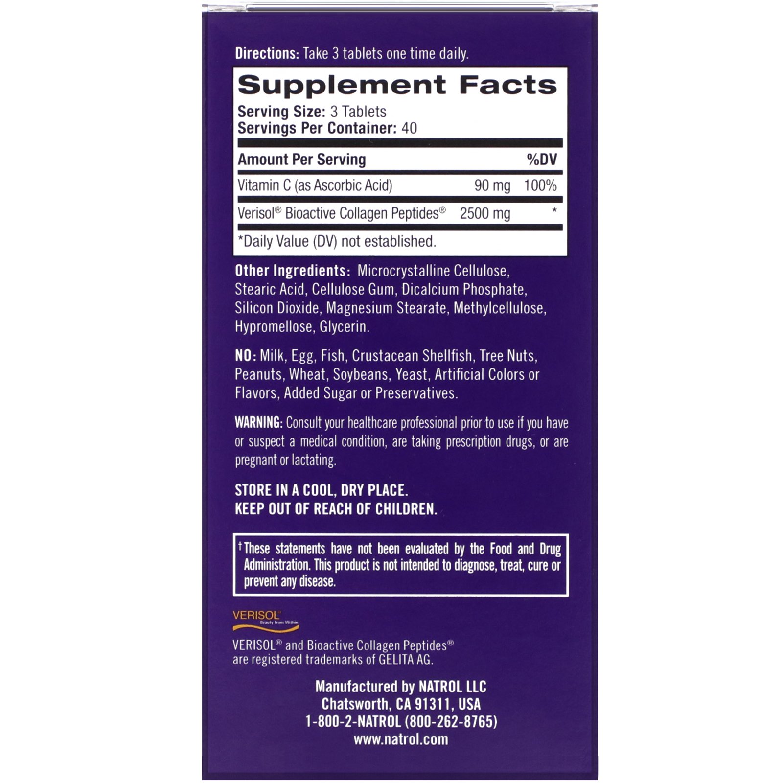 Comprar Natrol, Collagen Skin Renewal, 120 Comprimidos - Imagem 2