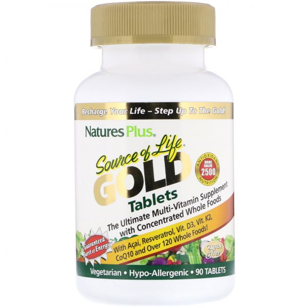 Comprar Nature's Plus, Fonte da Vida Ouro, O Suplemento Máximo de Multivitaminas, 90 Comprimidos - Imagem 4
