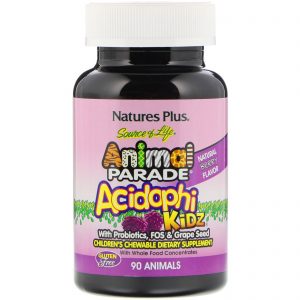 Comprar Nature's Plus, Source of Life, Animal Parade, AcidophiKidz, Children's Chewable, Natural Berry, 90 Animal-Shaped Tablets