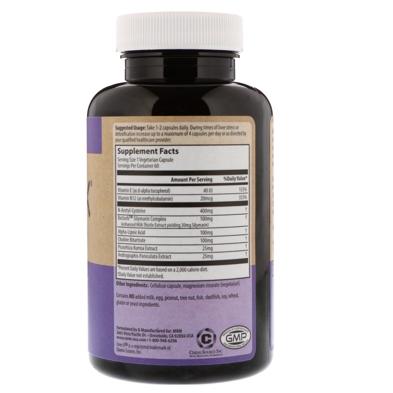 Comprar MRM, Liver X com BioSorb, 60 cápsulas vegetarianas - Imagem 2