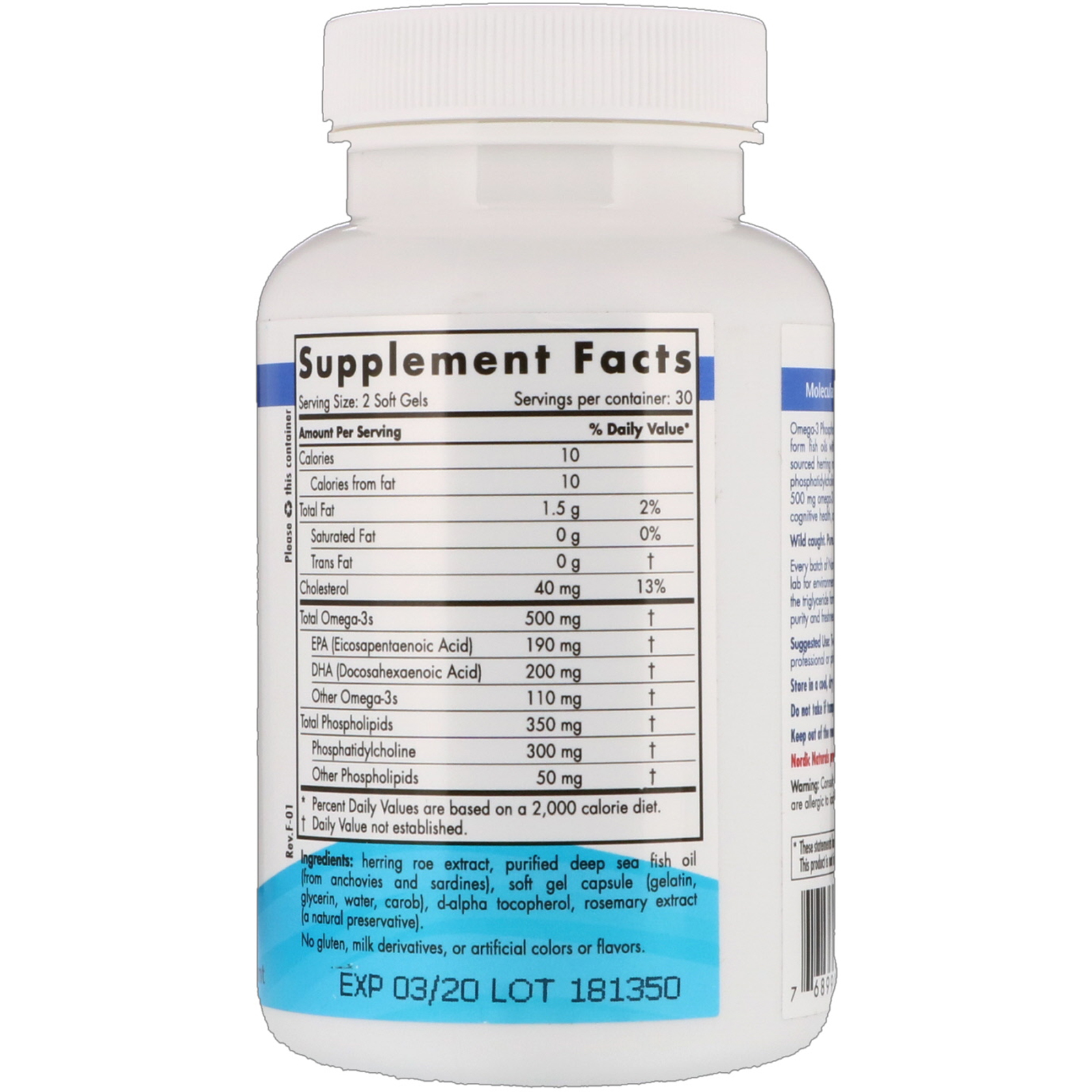 Comprar Nordic Naturals, Fosfolipídios de Ômega-3, 750 mg, 60 Cápsulas Softgel - Imagem 2