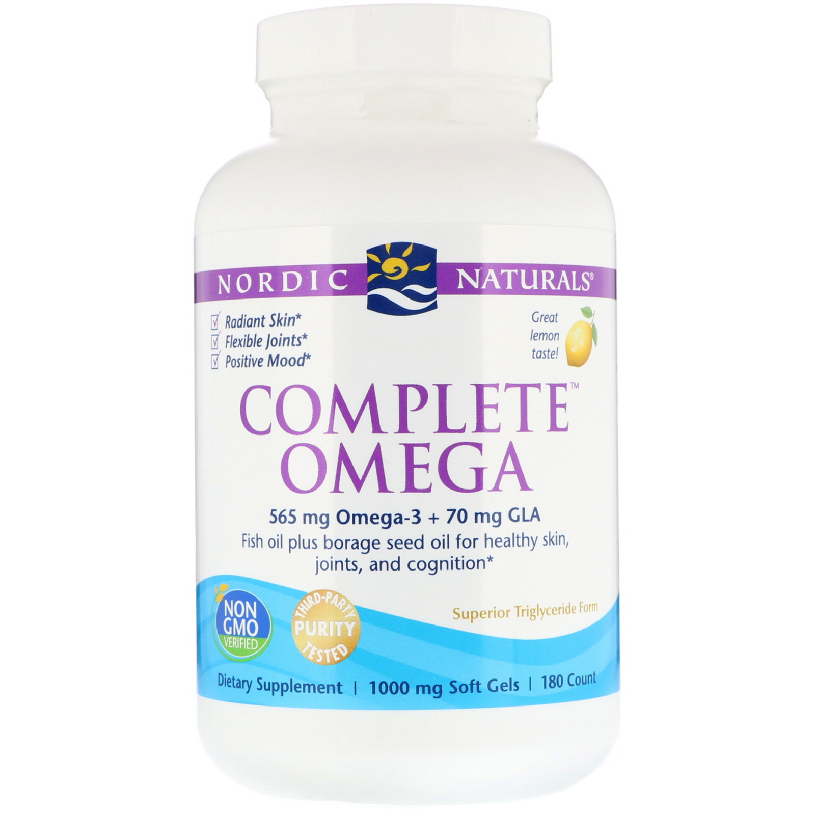 Comprar Nordic Naturals, Complete Omega, Limão, 1000 mg, 180 Cápsulas Gelatinosas - Imagem 3