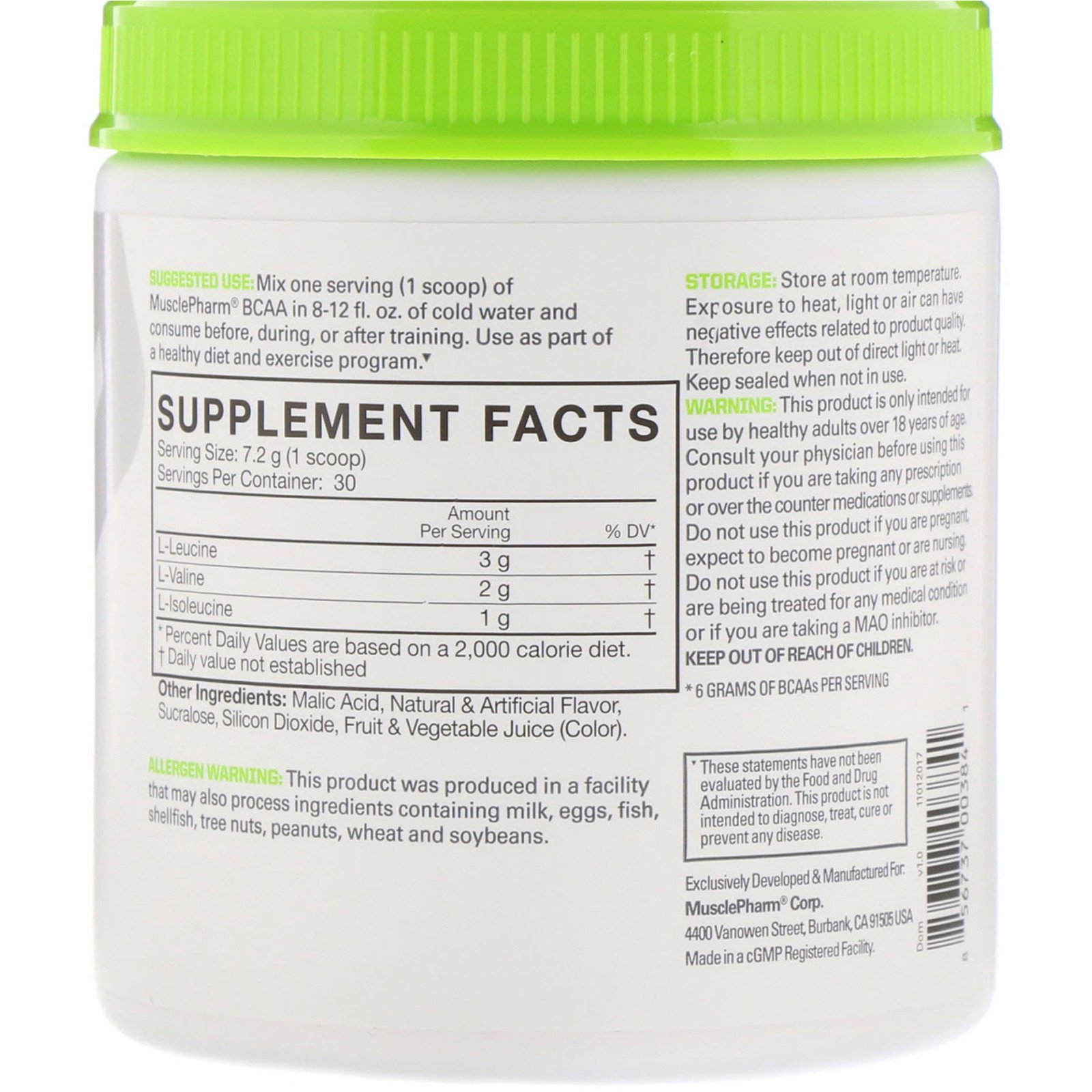 Comprar MusclePharm, BCAA Essentials, Melancia, 216 g (0,48 lbs) - Imagem 2