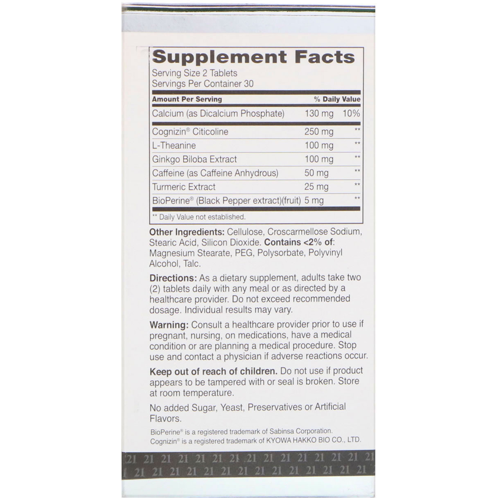 Comprar 21st Century, Brilliant Brain, 60 Tablets - Imagem 2