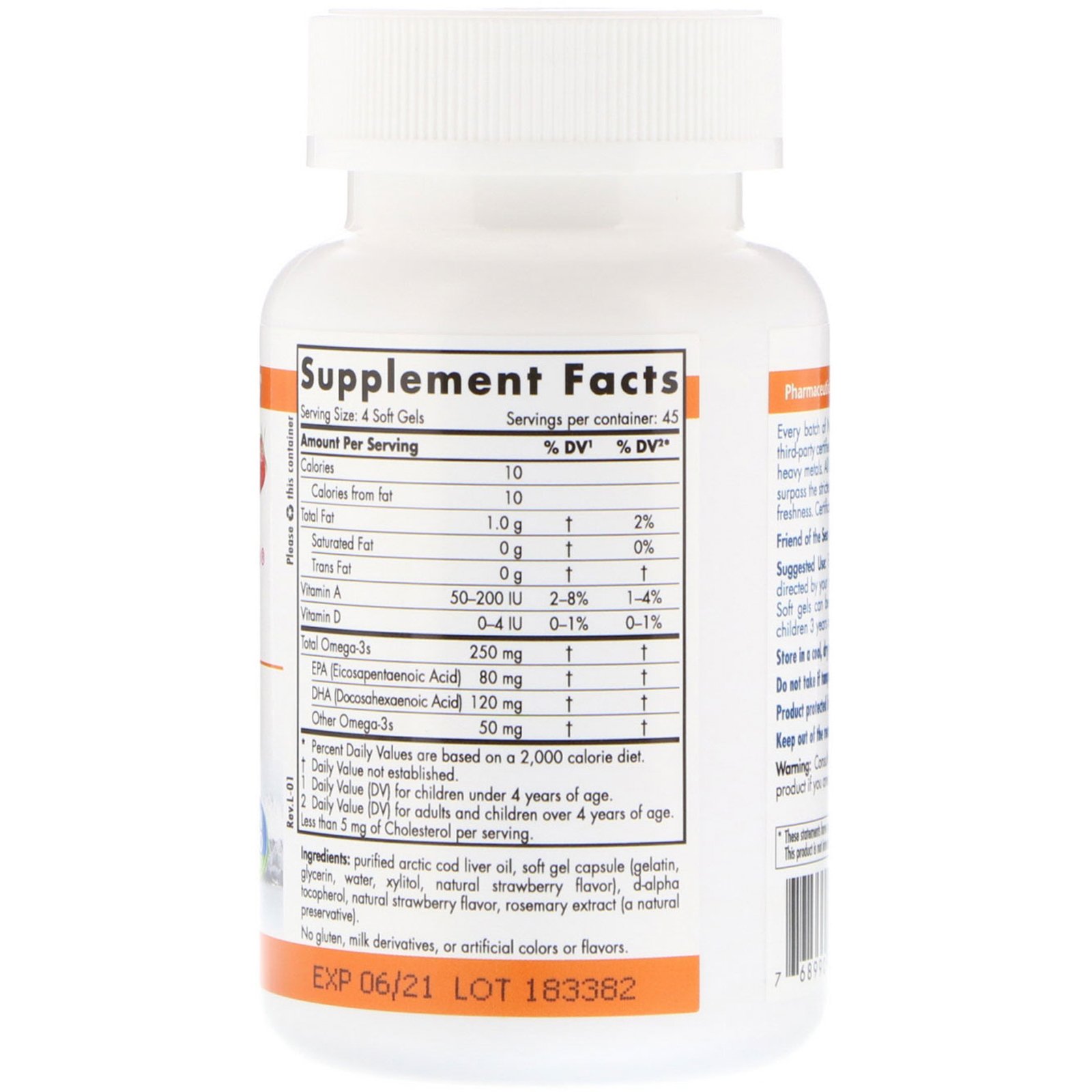 Comprar Nordic Naturals, DHA Junior, Great for Ages 3+, Strawberry, 250 mg, 180 Soft Gels - Imagem 2
