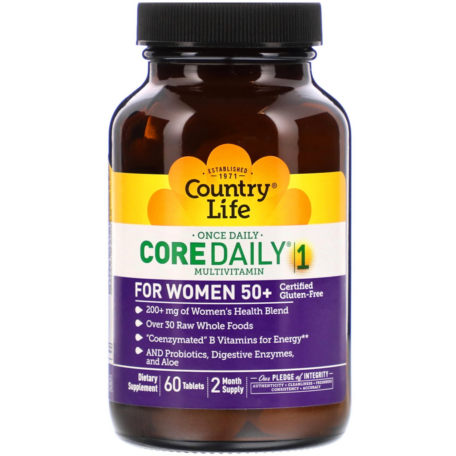 Comprar Country Life, Multivitamínico Core Daily-1, Mulheres acima de 50 anos, 60 Comprimidos